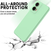 For Motorola Moto G35 Solid Color Liquid Silicone Dropproof Full Coverage Phone Case(Green)
