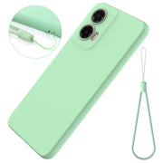 For Motorola Moto G35 Solid Color Liquid Silicone Dropproof Full Coverage Phone Case(Green)
