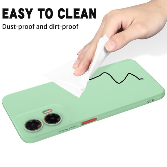 For Motorola Moto G35 Solid Color Liquid Silicone Dropproof Full Coverage Phone Case(Green)