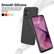 For Motorola Moto G55 Solid Color Liquid Silicone Dropproof Full Coverage Phone Case(Black)
