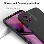 For Motorola Moto G55 Solid Color Liquid Silicone Dropproof Full Coverage Phone Case(Black)