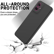 For Motorola Moto G55 Solid Color Liquid Silicone Dropproof Full Coverage Phone Case(Black)