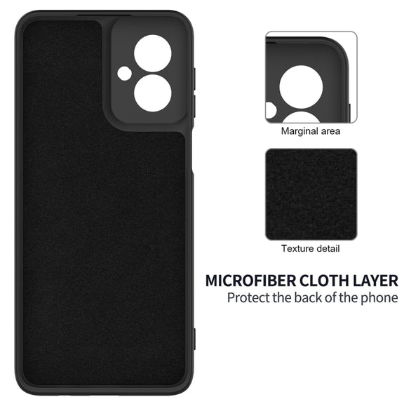 For Motorola Moto G55 Solid Color Liquid Silicone Dropproof Full Coverage Phone Case(Black)