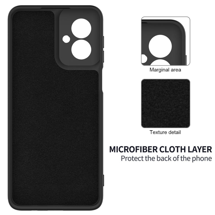 For Motorola Moto G55 Solid Color Liquid Silicone Dropproof Full Coverage Phone Case(Black)