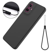 For Motorola Moto G55 Solid Color Liquid Silicone Dropproof Full Coverage Phone Case(Black)