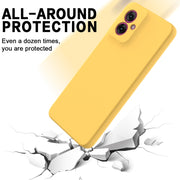 For Motorola Moto G55 Solid Color Liquid Silicone Dropproof Full Coverage Phone Case(Yellow)