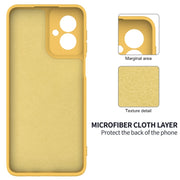 For Motorola Moto G55 Solid Color Liquid Silicone Dropproof Full Coverage Phone Case(Yellow)