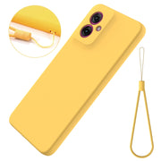 For Motorola Moto G55 Solid Color Liquid Silicone Dropproof Full Coverage Phone Case(Yellow)