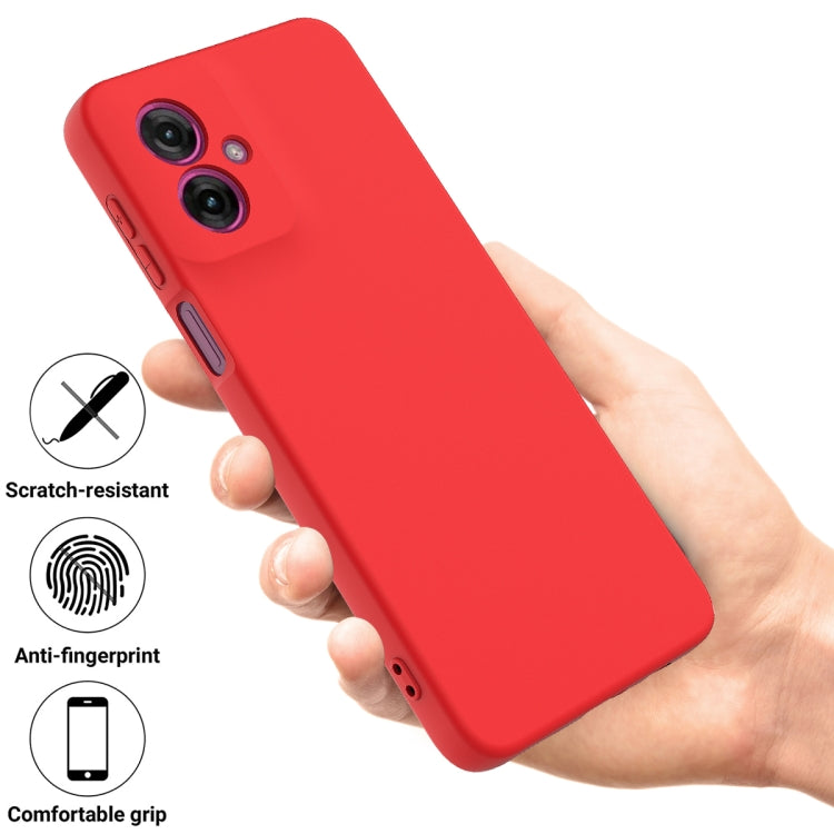 For Motorola Moto G55 Solid Color Liquid Silicone Dropproof Full Coverage Phone Case(Red)
