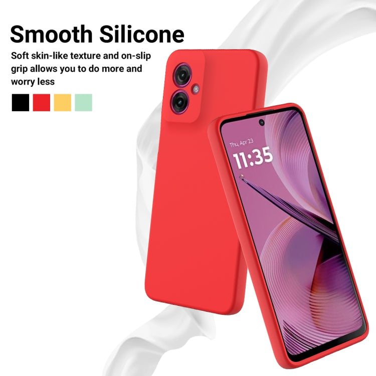 For Motorola Moto G55 Solid Color Liquid Silicone Dropproof Full Coverage Phone Case(Red)