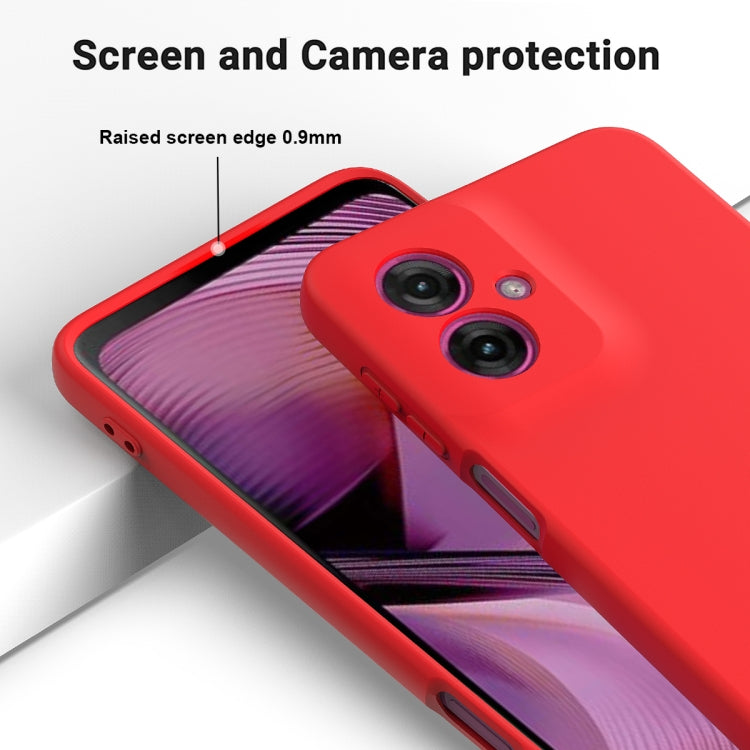For Motorola Moto G55 Solid Color Liquid Silicone Dropproof Full Coverage Phone Case(Red)