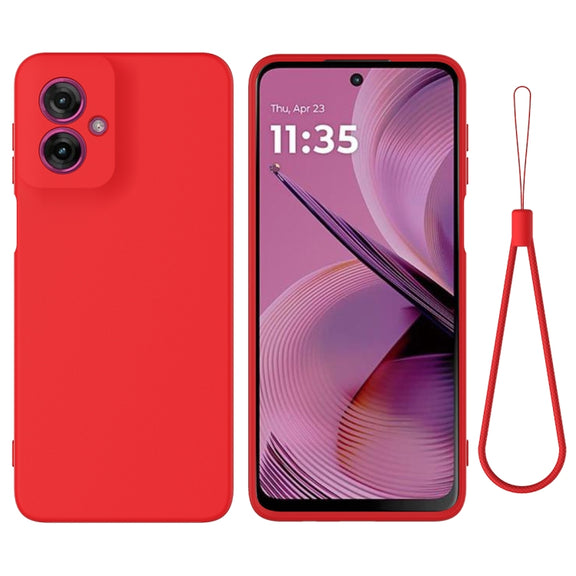 For Motorola Moto G55 Solid Color Liquid Silicone Dropproof Full Coverage Phone Case(Red)