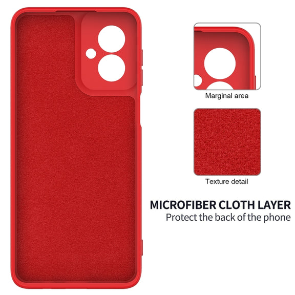 For Motorola Moto G55 Solid Color Liquid Silicone Dropproof Full Coverage Phone Case(Red)
