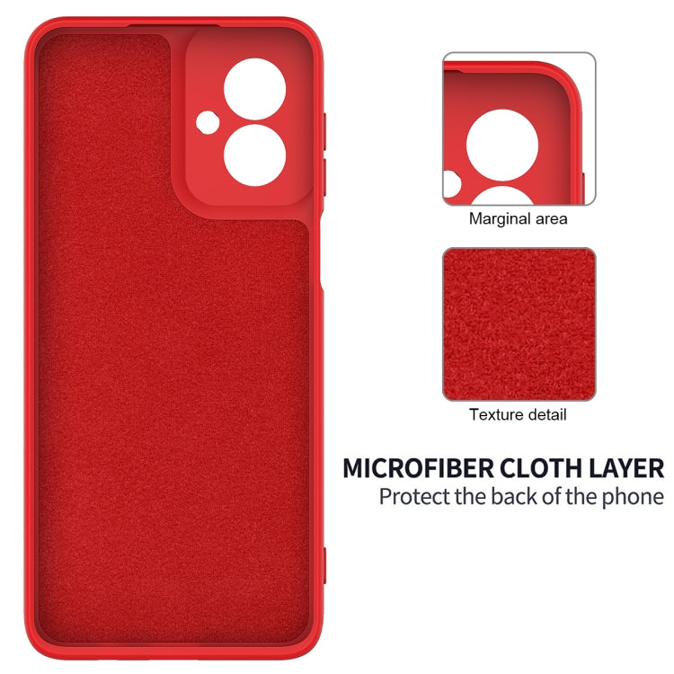 For Motorola Moto G55 Solid Color Liquid Silicone Dropproof Full Coverage Phone Case(Red)