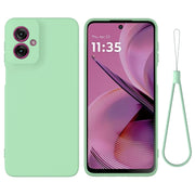 For Motorola Moto G55 Solid Color Liquid Silicone Dropproof Full Coverage Phone Case(Green)