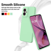 For Motorola Moto G55 Solid Color Liquid Silicone Dropproof Full Coverage Phone Case(Green)