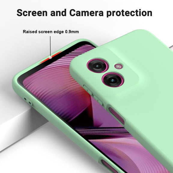 For Motorola Moto G55 Solid Color Liquid Silicone Dropproof Full Coverage Phone Case(Green)