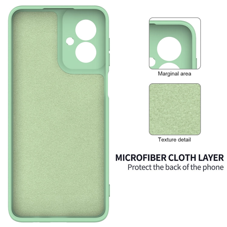 For Motorola Moto G55 Solid Color Liquid Silicone Dropproof Full Coverage Phone Case(Green)