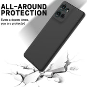 For Motorola Moto G75 Solid Color Liquid Silicone Dropproof Full Coverage Phone Case(Black)