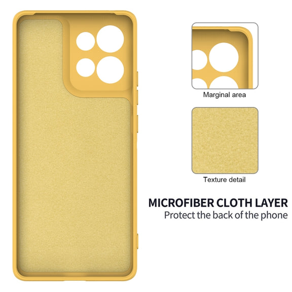 For Motorola Moto G75 Solid Color Liquid Silicone Dropproof Full Coverage Phone Case(Yellow)