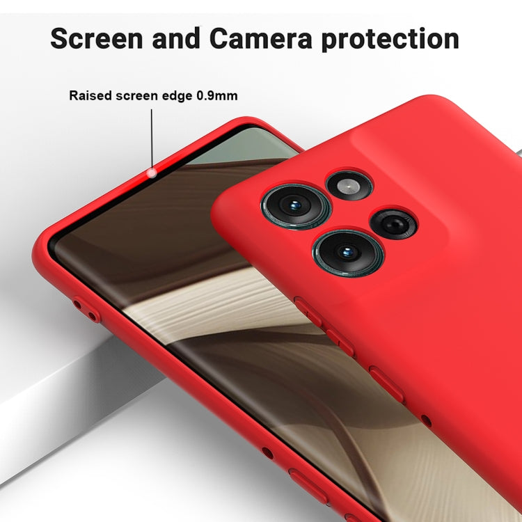 For Motorola Moto G75 Solid Color Liquid Silicone Dropproof Full Coverage Phone Case(Red)