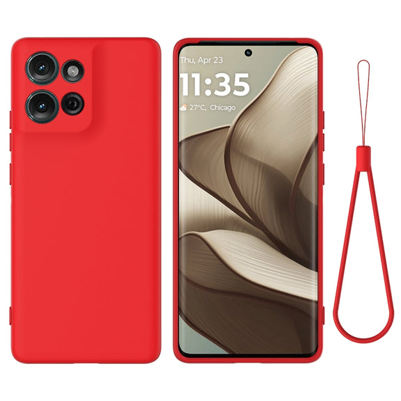 For Motorola Moto G75 Solid Color Liquid Silicone Dropproof Full Coverage Phone Case(Red)