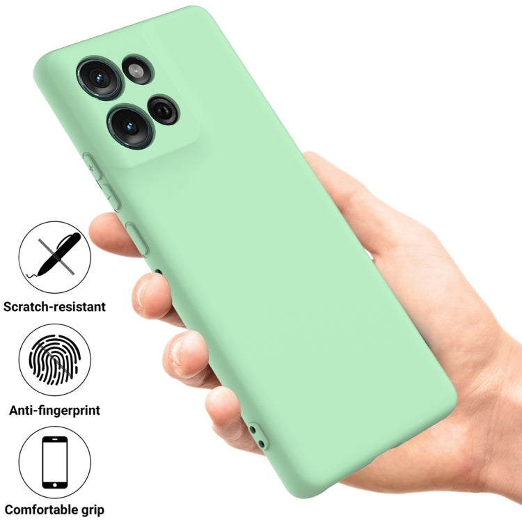 For Motorola Moto G75 Solid Color Liquid Silicone Dropproof Full Coverage Phone Case(Green)