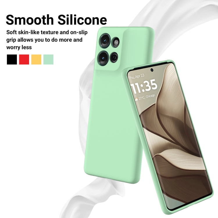 For Motorola Moto G75 Solid Color Liquid Silicone Dropproof Full Coverage Phone Case(Green)