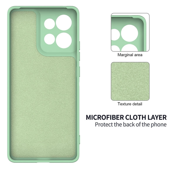 For Motorola Moto G75 Solid Color Liquid Silicone Dropproof Full Coverage Phone Case(Green)