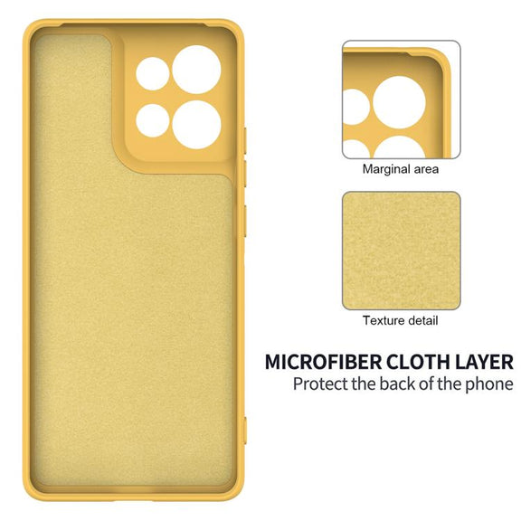 For Motorola Moto G Play 2025 Solid Color Liquid Silicone Dropproof Full Coverage Phone Case(Yellow)
