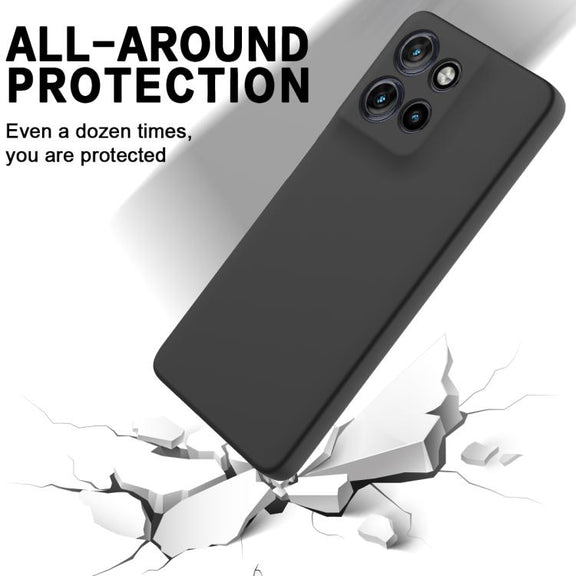 For Motorola Moto G Power 2025 Solid Color Liquid Silicone Dropproof Full Coverage Phone Case(Black)