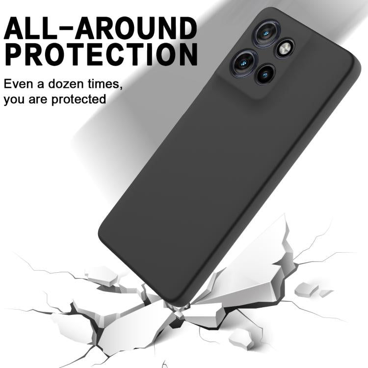 For Motorola Moto G Power 2025 Solid Color Liquid Silicone Dropproof Full Coverage Phone Case(Black)