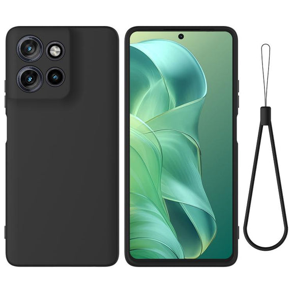 For Motorola Moto G Power 2025 Solid Color Liquid Silicone Dropproof Full Coverage Phone Case(Black)
