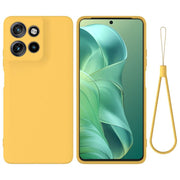 For Motorola Moto G Power 2025 Solid Color Liquid Silicone Dropproof Full Coverage Phone Case(Yellow)