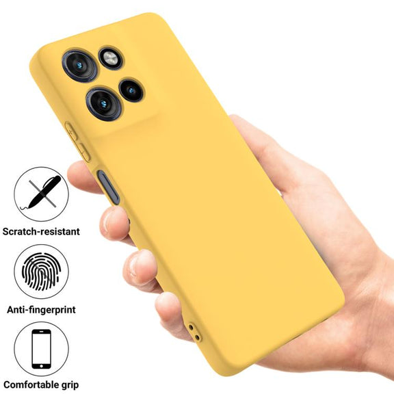 For Motorola Moto G Power 2025 Solid Color Liquid Silicone Dropproof Full Coverage Phone Case(Yellow)