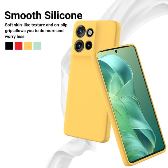 For Motorola Moto G Power 2025 Solid Color Liquid Silicone Dropproof Full Coverage Phone Case(Yellow)