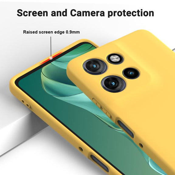 For Motorola Moto G Power 2025 Solid Color Liquid Silicone Dropproof Full Coverage Phone Case(Yellow)