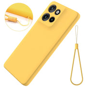 For Motorola Moto G Power 2025 Solid Color Liquid Silicone Dropproof Full Coverage Phone Case(Yellow)