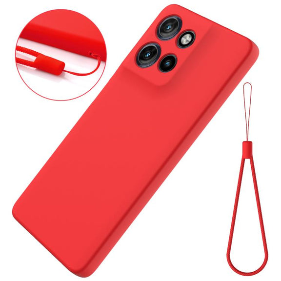 For Motorola Moto G Power 2025 Solid Color Liquid Silicone Dropproof Full Coverage Phone Case(Red)