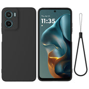 For Motorola Moto G05 / E15 Solid Color Liquid Silicone Dropproof Full Coverage Phone Case(Black)