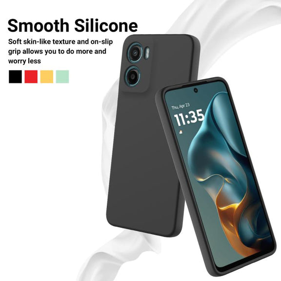 For Motorola Moto G05 / E15 Solid Color Liquid Silicone Dropproof Full Coverage Phone Case(Black)