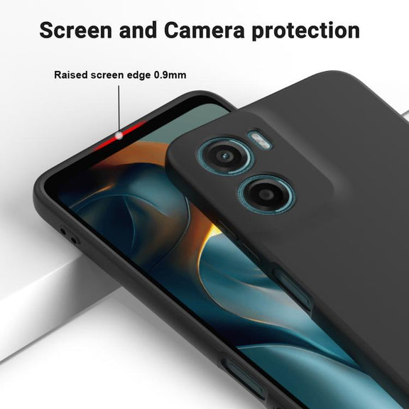 For Motorola Moto G05 / E15 Solid Color Liquid Silicone Dropproof Full Coverage Phone Case(Black)