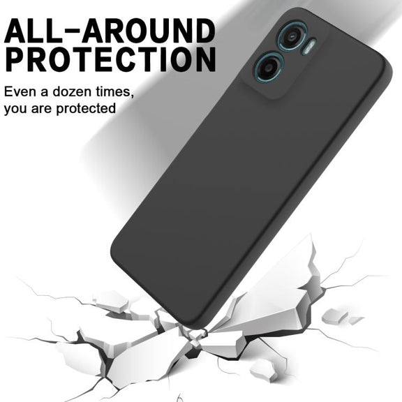For Motorola Moto G05 / E15 Solid Color Liquid Silicone Dropproof Full Coverage Phone Case(Black)