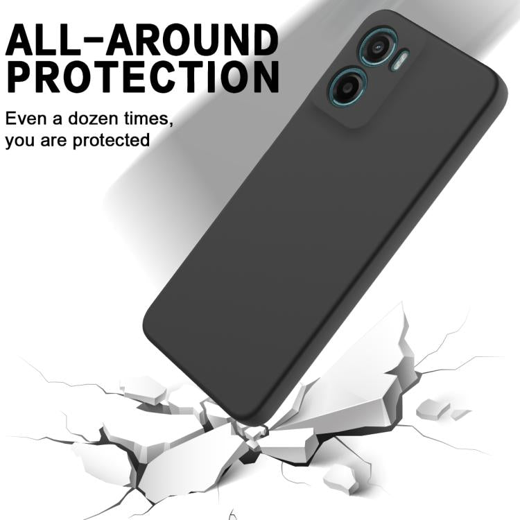 For Motorola Moto G05 / E15 Solid Color Liquid Silicone Dropproof Full Coverage Phone Case(Black)