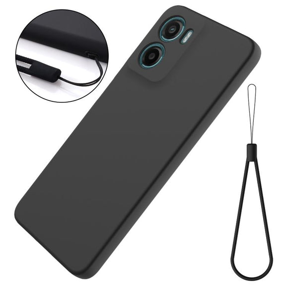 For Motorola Moto G05 / E15 Solid Color Liquid Silicone Dropproof Full Coverage Phone Case(Black)