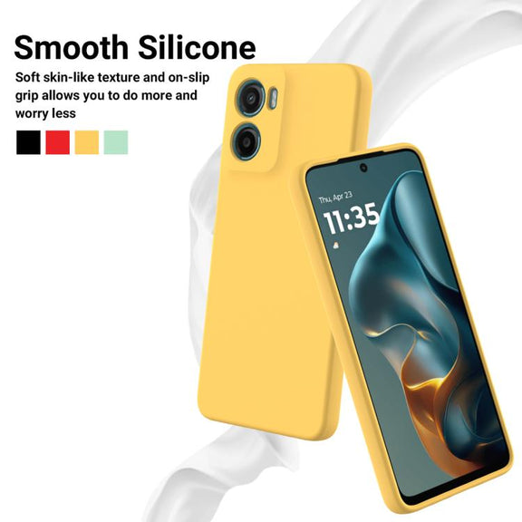 For Motorola Moto G05 / E15 Solid Color Liquid Silicone Dropproof Full Coverage Phone Case(Yellow)