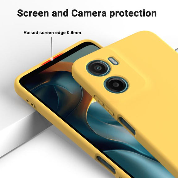 For Motorola Moto G05 / E15 Solid Color Liquid Silicone Dropproof Full Coverage Phone Case(Yellow)