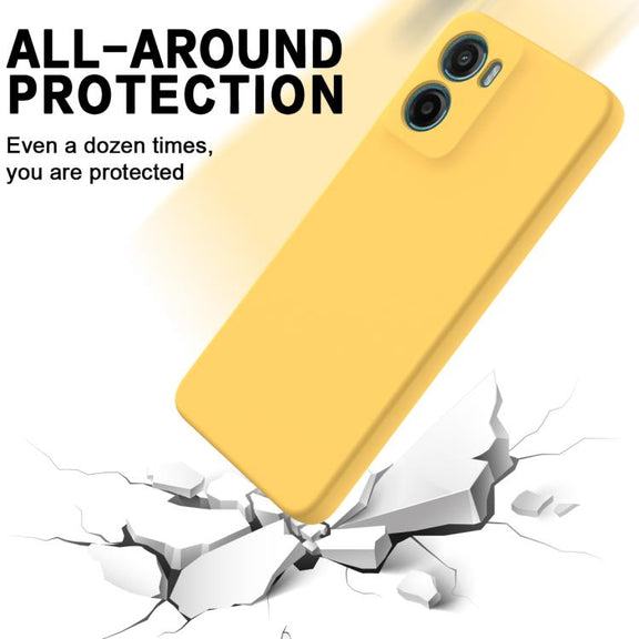 For Motorola Moto G05 / E15 Solid Color Liquid Silicone Dropproof Full Coverage Phone Case(Yellow)
