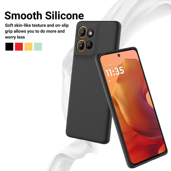 For Motorola Moto G15 Solid Color Liquid Silicone Dropproof Full Coverage Phone Case(Black)