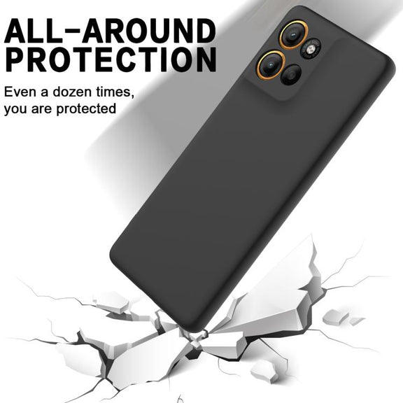 For Motorola Moto G15 Solid Color Liquid Silicone Dropproof Full Coverage Phone Case(Black)